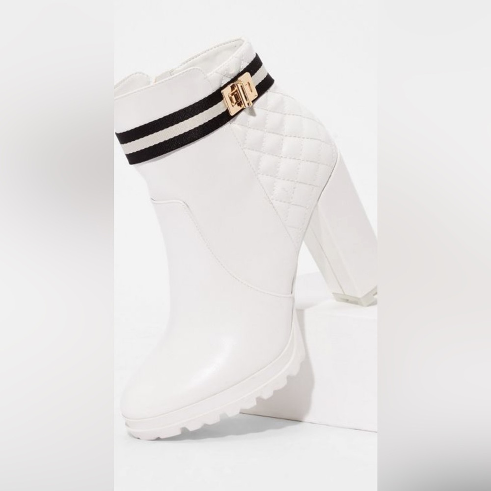 JustFab White Booties